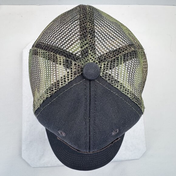 Banner & Oak Black and Green Camo Mesh Back Snapback Hat Adjustable USA Made - Picture 5 of 9